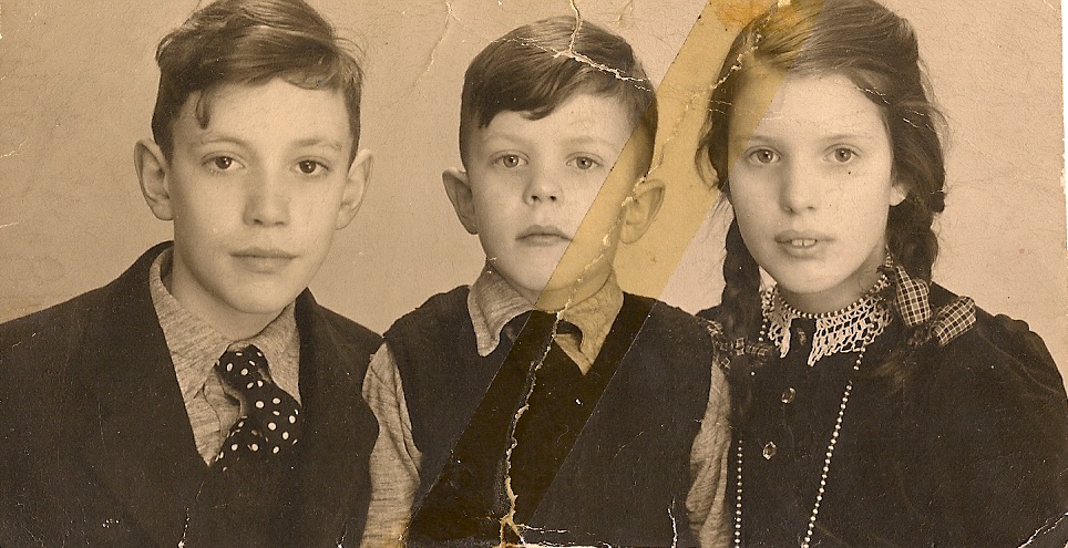 De kinderen Hugenholtz: Hans (1932-2018), Albert (1937-2022) en Margreth (1934-2022).