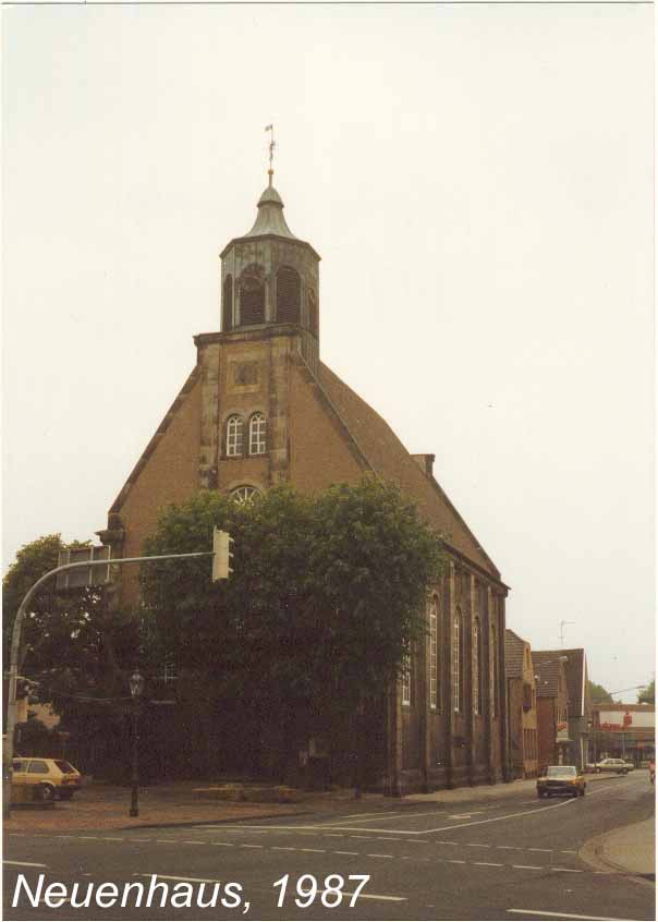 Die Kirche in Neuenhaus, wo er lange Zeit als Pastor tätig war.