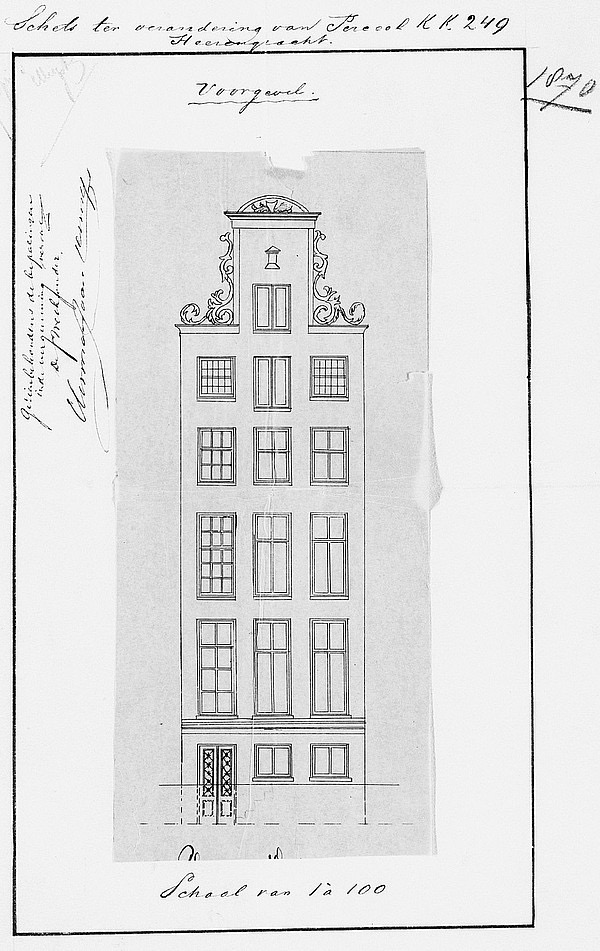 Zo zag Herengracht 3 er omstreeks 1870 uit.