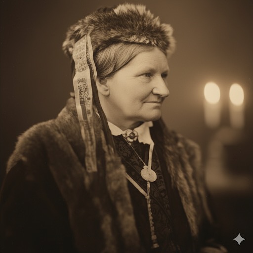 My ancestor (Lea) Beke Margaretha Polack-Pape (1813-1874), who has been buried at the Jewish cemetery in Delmenhorst. Image improved with the help of AI.