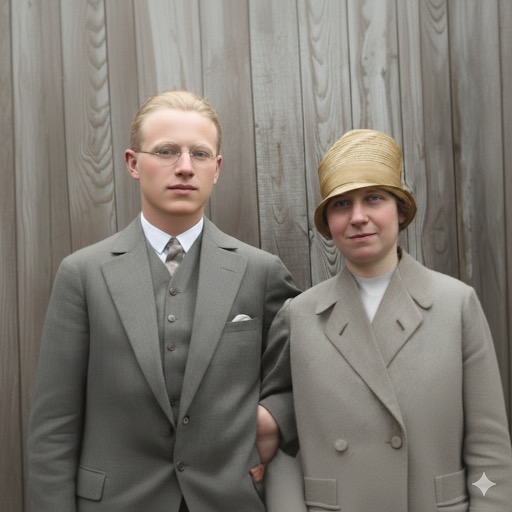 Julius Leeuwarden (1908-1981) and his mother Mathilde Heger-Leeuwarden.(restored)